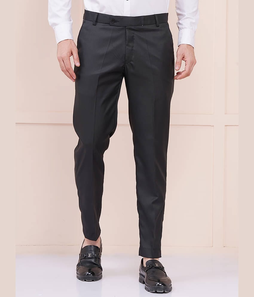 AXOLOTL Regular Flat Men's Formal Trouser - Black ( Pack of 1 )