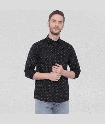 leeway - Black Cotton Blend Slim Fit Men's Casual Shirt ( Pack of 1 )