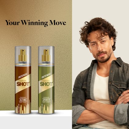 Layer�r Shot Gold Ultima & Sporty Body Spray Combo for Men, 2�135ml | Premium Long-Lasting Fragrance with Fresh & Bold Masculine Notes | Everyday Wear | Ideal Gift for Him