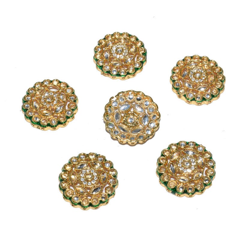 Meenakari Kundan Stone Components,Connector, Charms for Jewellery Making. (26X6 MM) , RCT-052-Per Packet of 6 Pcs / 26X6 MM