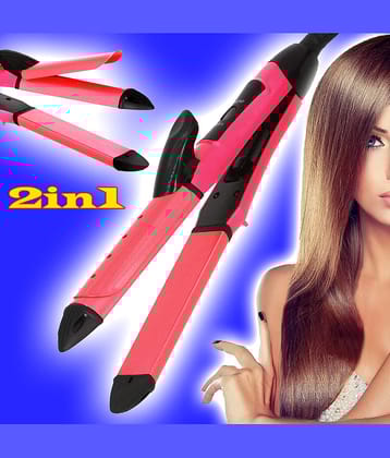 JMALL 2 in 1 Hair Curler Pink Hair Straightener