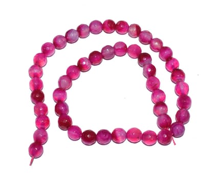 Gemstone Faceted Round Fire Agate Loose Beads , (8 MM) , ZSUE-027-1 String  in 47 Pcs / 8 MM