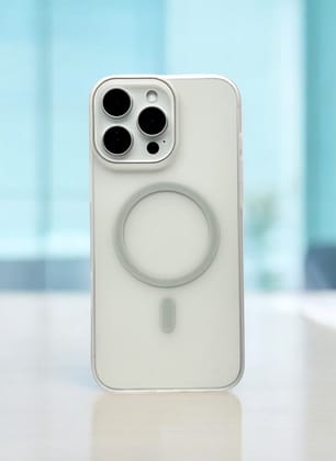 Silver Ring Clear Case with Anti Yellow Protection for iPhone 15 Pro Max