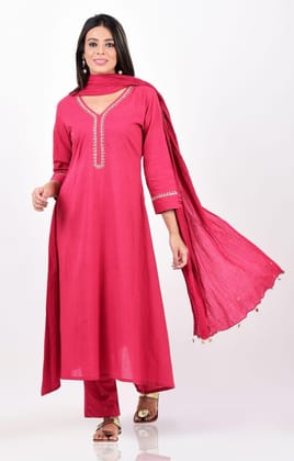 Pink Kurta Set-S