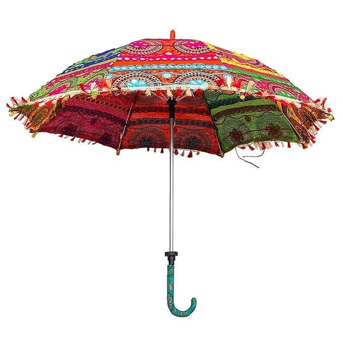 Patwari Arts Rajasthani Decorative Umbrella with Traditional Print, Handcrafted Design, Set of 6.