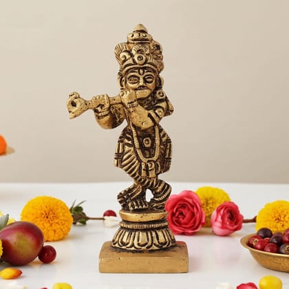 Brass Showpiece Krishna God Idol Statue (BSMAS1611 K)