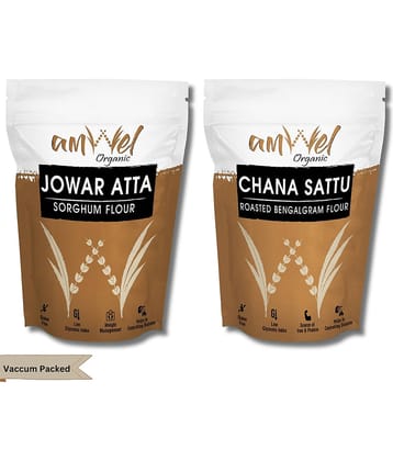 Amwel Jowar Atta 450g + Chana Sattu 450g 900 gm Pack of 2
