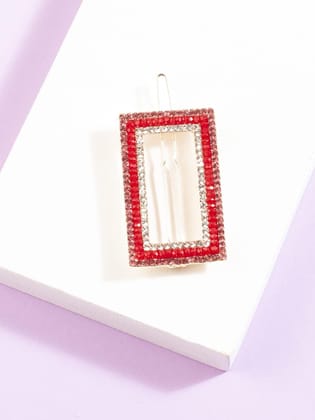 Red Gold Stone French Barrette Red Gold Stone French Barrette