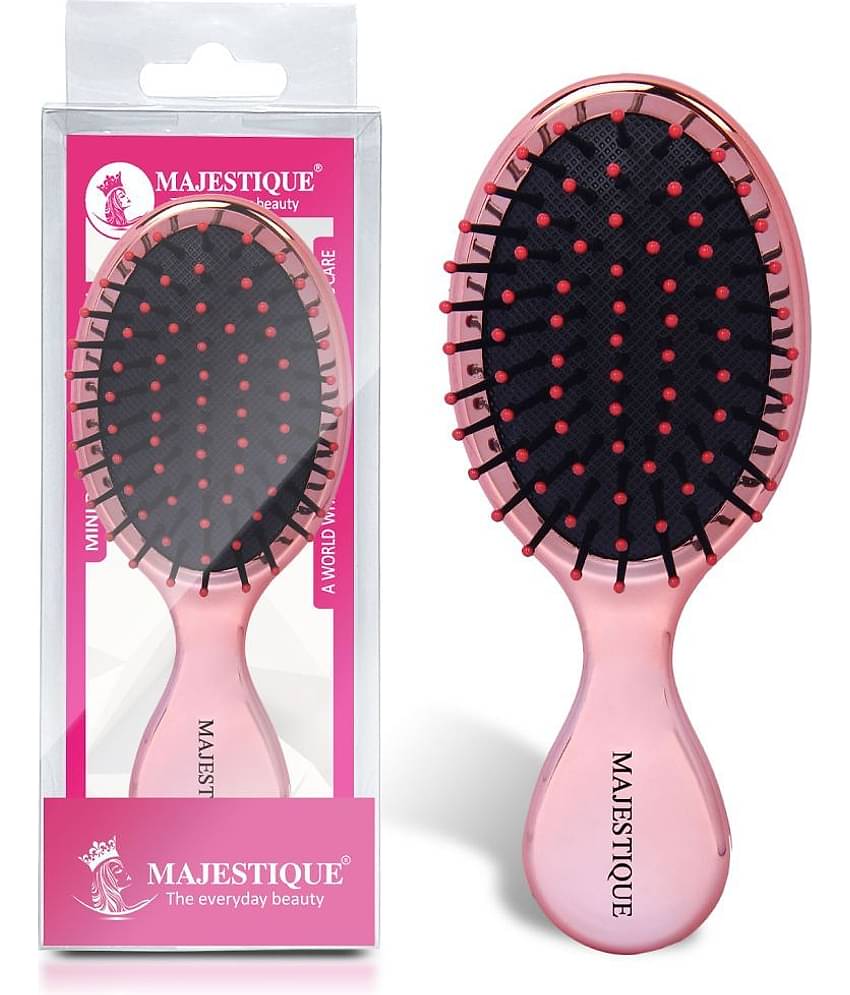 Majestique Mini Pocket Detangling Hair Brush Soft Ball Tipped Nylon Pin Handheld Massage for Kids