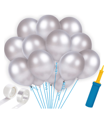 Jolly Party  silver  HD metallic Balloons -103Pcs