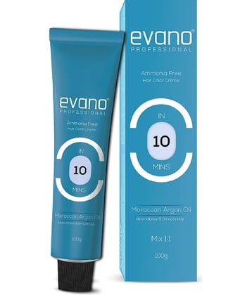 EVANO Professional Creme Hair Colour Darkest Brown 100g, Permanent Hair Color, 100% Grey Coverage in 10 Minutes