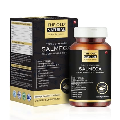Salmega Triple Strength Omega 3 fish Oil Capsules-30 Tablets