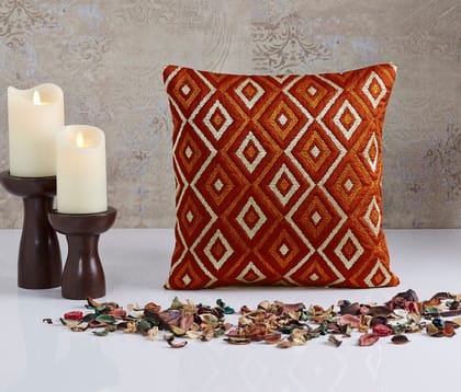 Juniper Cushion Cover-16 x 16 in / Orange Rust / Orange