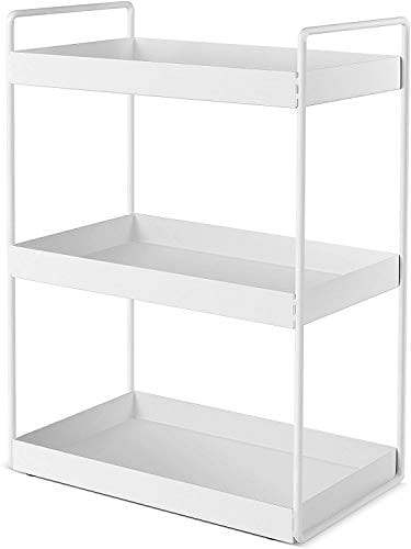 SHIOK DECOR 3-Tier Standing Rack, Kitchen/Bathroom Countertop Storage Shelf Organizer,Bathroom Shelf White in