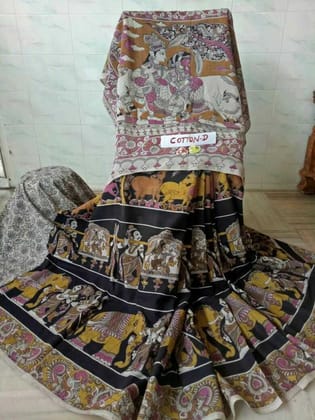 AWESOME LINEN COTTON PRINTED SAREE - 1984