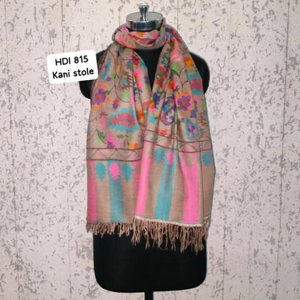 Natural Pashmina Kani Stole – Handwoven Lightweight Luxury from Kashmir | Pure Wool Artisan Wrap by Heritage Design Inc