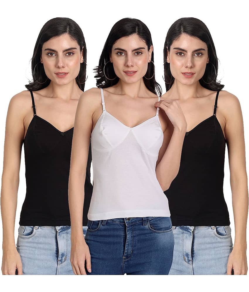 AIMLY Cotton Camisoles - Black Pack of 3