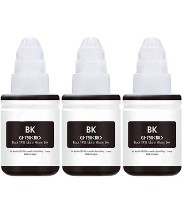 TEQUO For Gi-790 G1010 Black Pack of 3 Cartridge for GI-790 INK Printers G1000,G1010,G1100,G2000,G2002,G2010,G2012,G2100,G3000,G3010,G3012,G3100