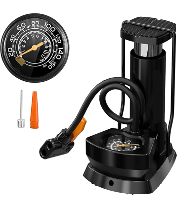 Heavy Duty Floor Mounted Air Pump with Gauge for Bike & Bicycle