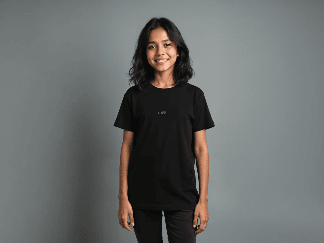 Taarak Mehta ka Ooltah Chashmah| Teens Black Printed Regular Fit T-Shirts For Girl (AYE BABUCHAK)