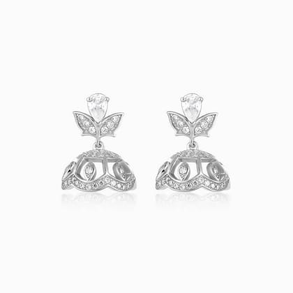 Silver Contemporary Love Jhumki