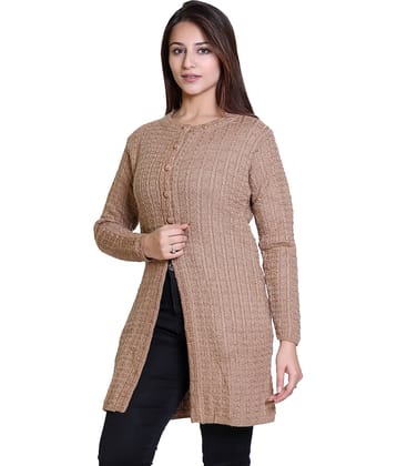 Ogarti Woollen Khaki Buttoned Cardigans - Single