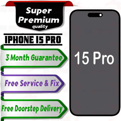 Apple iPhone 15 Pro  (display glass combo folder) Mobile Display LCD Screen With Touch, WHITE