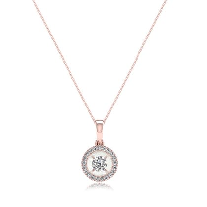 Senco Gold Concentric Magnificence Pendant (2.7 gram / 0.15 Ct / HI-SI / 18K Rose Gold)