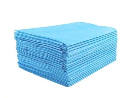 KUDIZE Disposable Non-Woven Bed Sheet for Hospital; Hotel; Spa and Beauty Parlor 30 GSM (Blue; 42 * 84 Inch/106.68 * 213.36 cm) (Pack of 50)