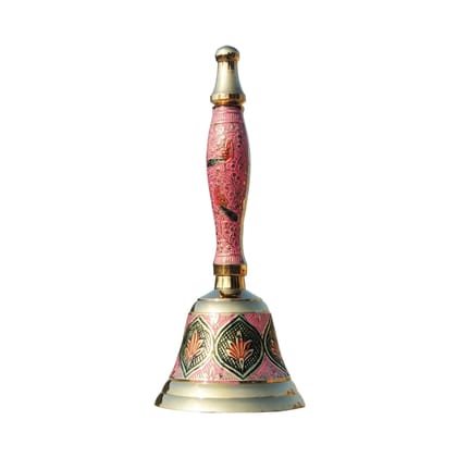 Brass Bell No. 2 Pink Colour, Height : 7 Inch (ZMAS165 B)