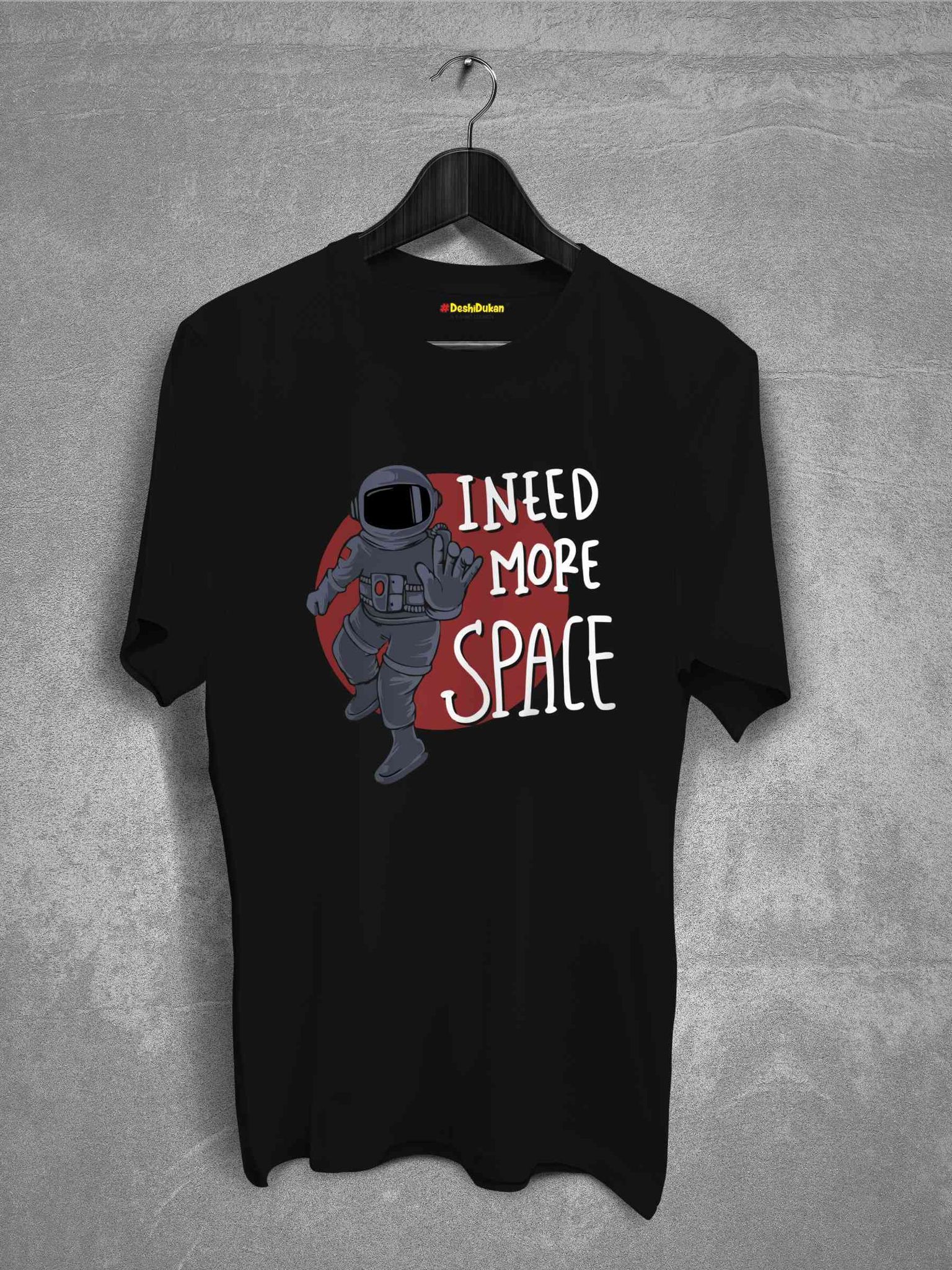 Mars with Space Suit T-shirt-Black / 3XL