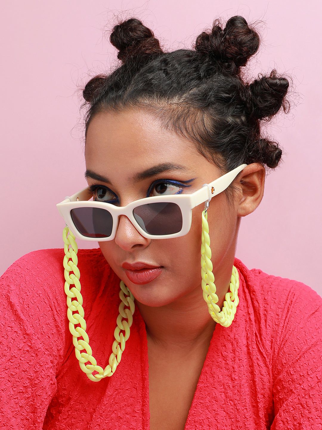 Vibe Check Sunglasses With Chain-Necklace and Chains