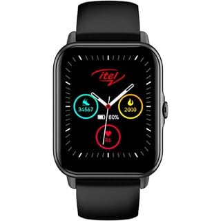 itel Smart Watch 2  1.8 Curved High-Resolution Display, Bluetooth Calling, Black Strap, Free Size