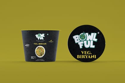 Bowlful Veg Biryani Cup - 70g Net, Single Serve Classic Vegetable Biryani