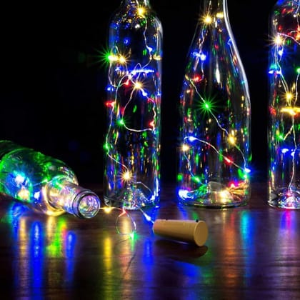 SPARKWORLD Multicolor Cork Fairy Bottle Lights (Pack of 5) Battery Operated LED String Lights for Bottle Decoration, Diwali, Parties & Gifting | Size: 1.83 m