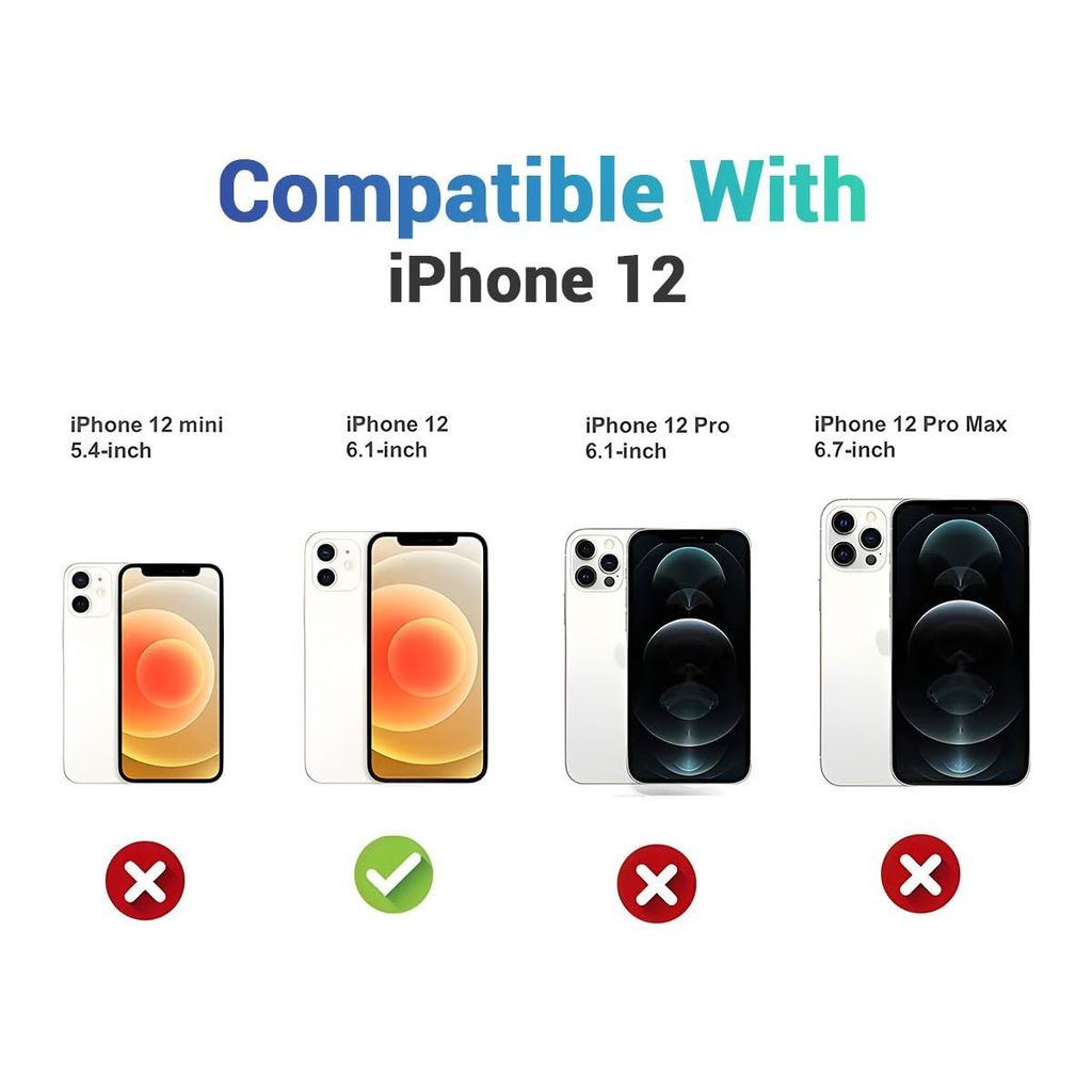 LIRAMARK Case Compatible with Apple iPhone 12 (6.1 inch) with Stand & Slider Camera Military Grade Drop Protection