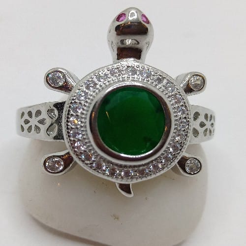 Turtel Ring 916percent Pure Silver R-6