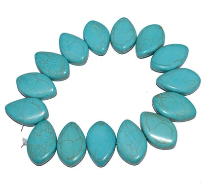 Howlite Synthetic Turquoise Beads One Strand approx 15 PCS , Size- 18X28 MM (FRZ-020)-Turquoise / 75
