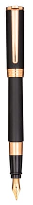 Aurora TU Resin Black with Rose Gold Trims Fountain Pen-EF
