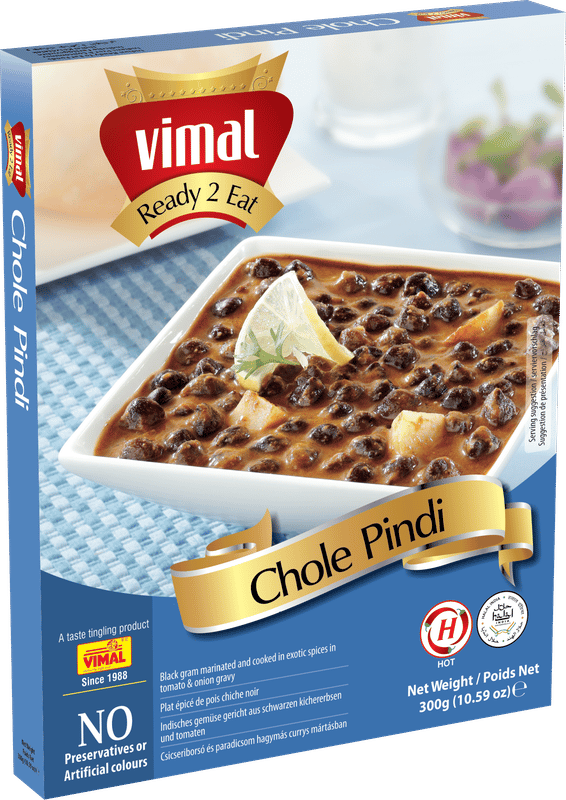 Vimal Ready to Cook and EatTasty and Spicy Chole Pindi Vegetarian Meal with No Added Preservative and Colours - 300g(Pack of 4)