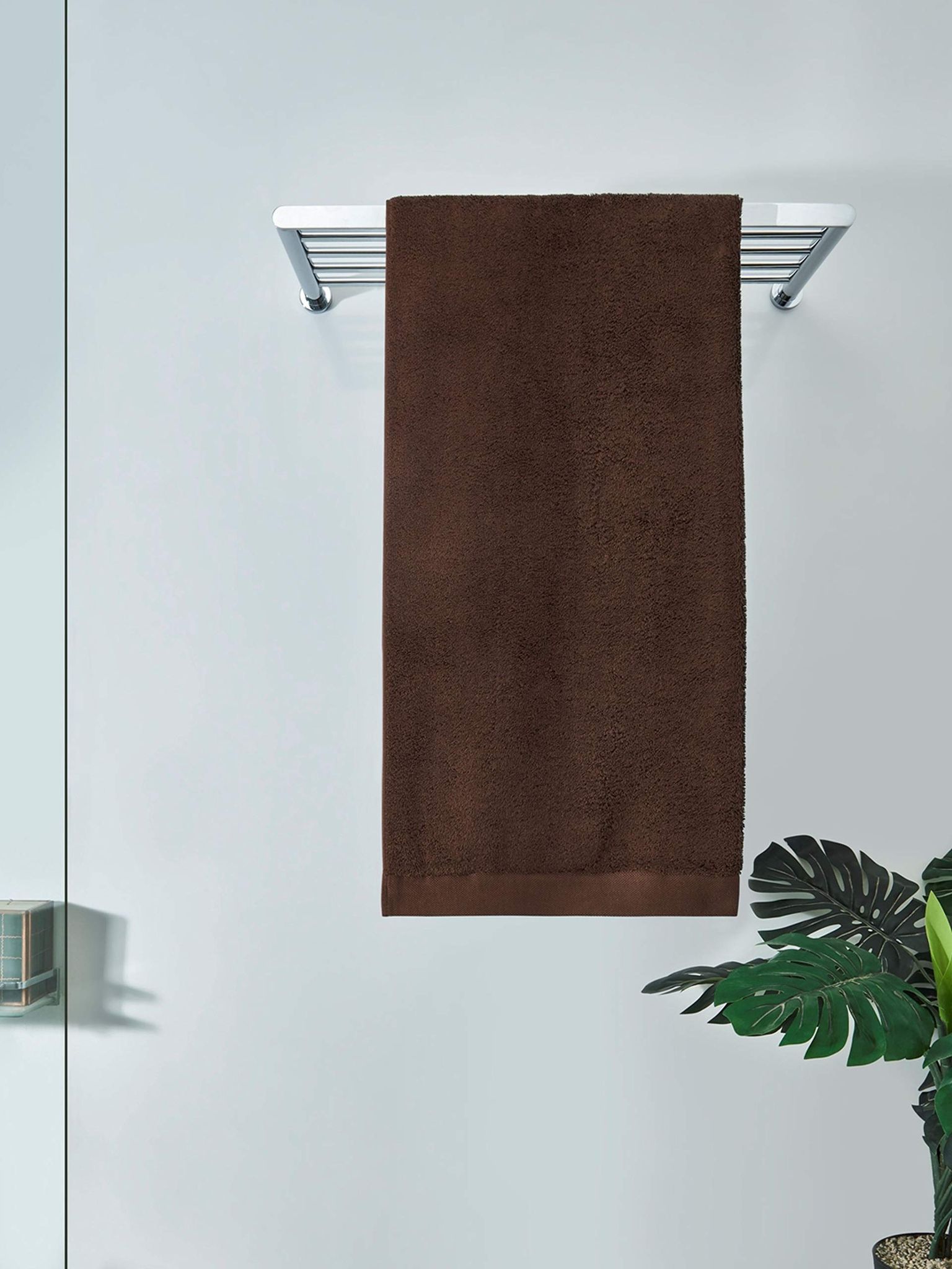 DDECOR - Solitaire Collection 100% Cotton Bomboo    Bath Towel |75 CM X 150 CM| - Brown