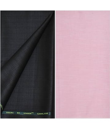 KUNDAN SULZ GWALIOR Pink Cotton Blend Unstitched Shirts & Trousers ( 1 Pant & 1 Shirt Piece )