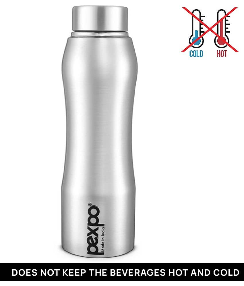PEXPO 1000 ml Stainless Steel Fridge Water Bottle (Set of 1, Silver, Bistro)