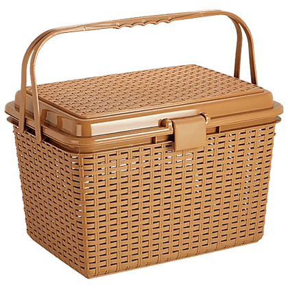 Nakoda Storage & Carry Basket With Handle Multipurpose, BrownnRoyal, 1 pc