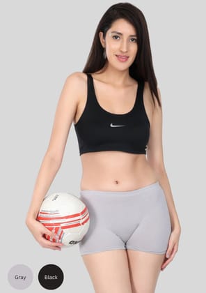 Bamboo Fabric Mid Rise Shorts | Black and Gray | Pack of 2