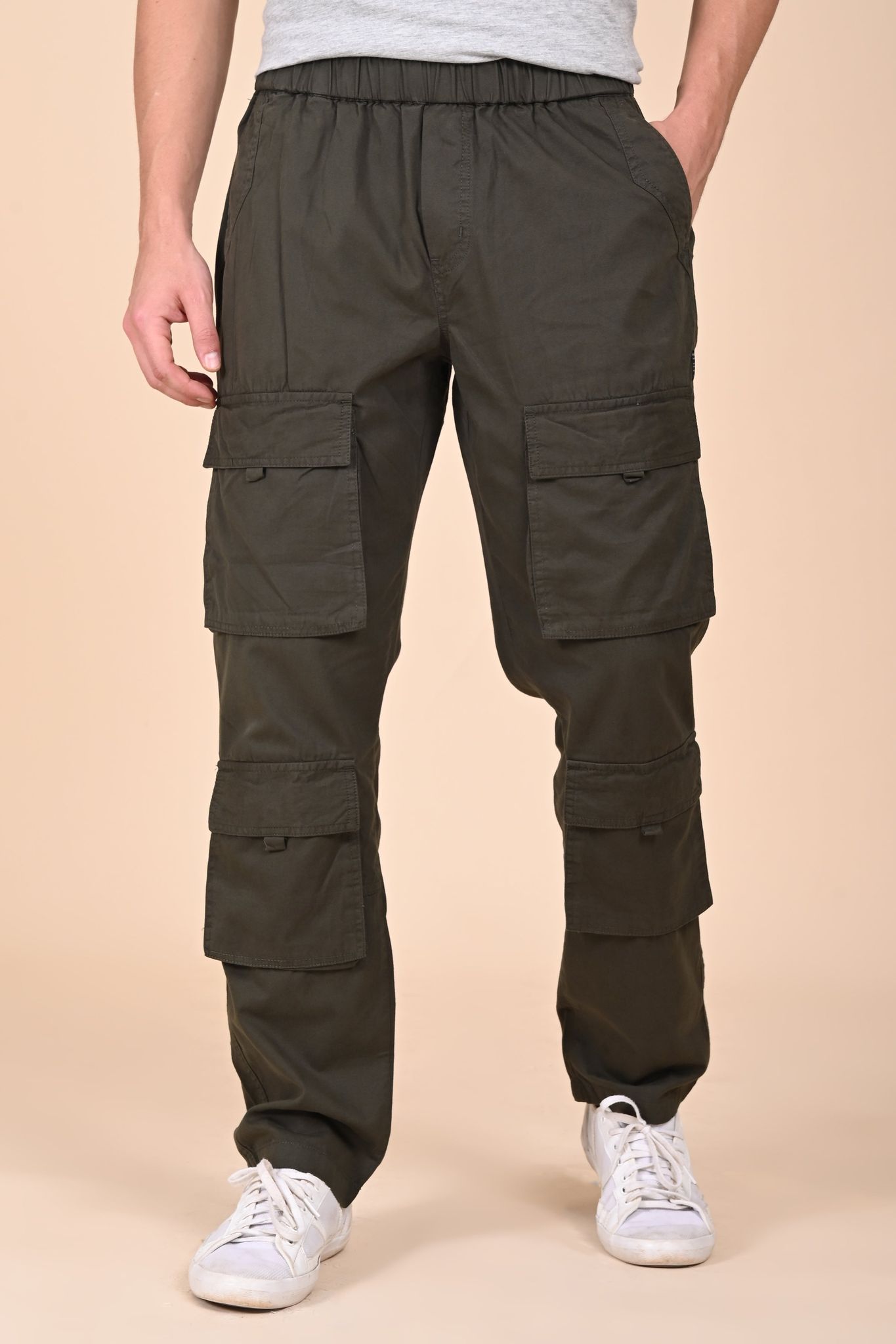 Decelan - Cargo Streetwear Trouser - Green-S-30 / GREEN