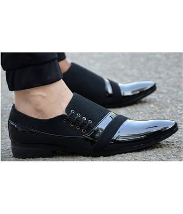 Aadi Black Men's Derby Formal Shoes