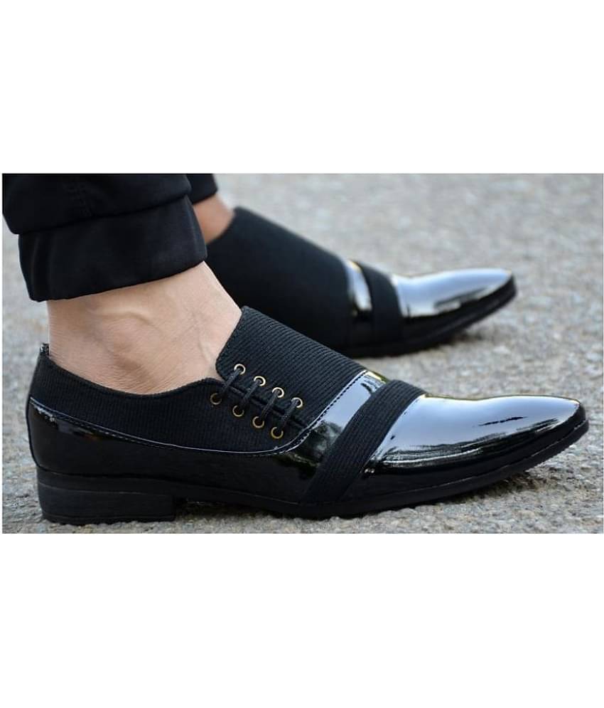 Aadi Black Men's Derby Formal Shoes