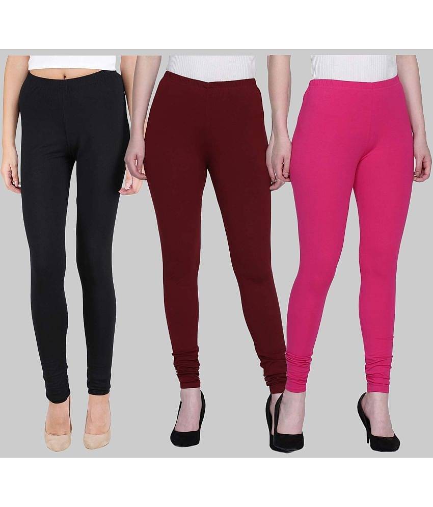 FnMe - Multicolor Cotton Women's Leggings ( Pack of 3 )