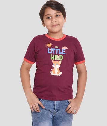 Neo Garments Pack of 2 Boys Cotton T-Shirt ( Maroon )